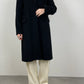 Cappotto nero in lana, angora e cashmere