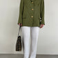 Blazer vintage in lana verde oliva