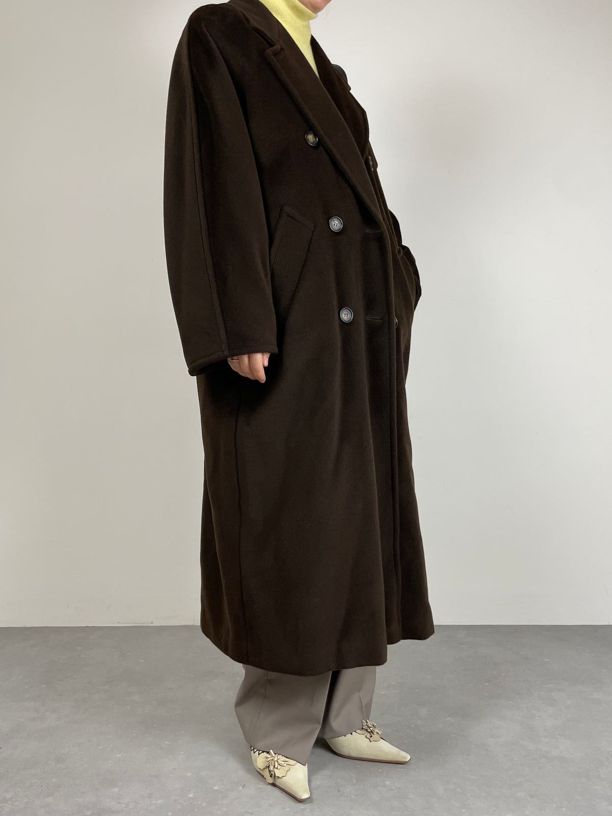 Max Mara 101801 cappotto vintage color cioccolato