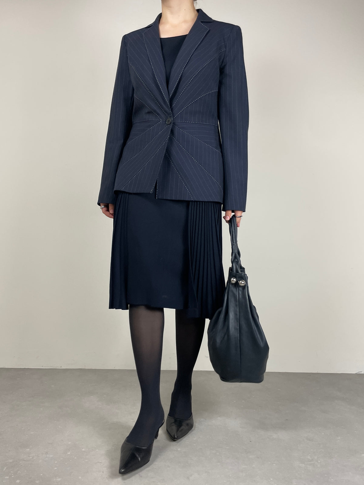 MOSCHINO Cheap and Chic blazer in lana gessato con impunture