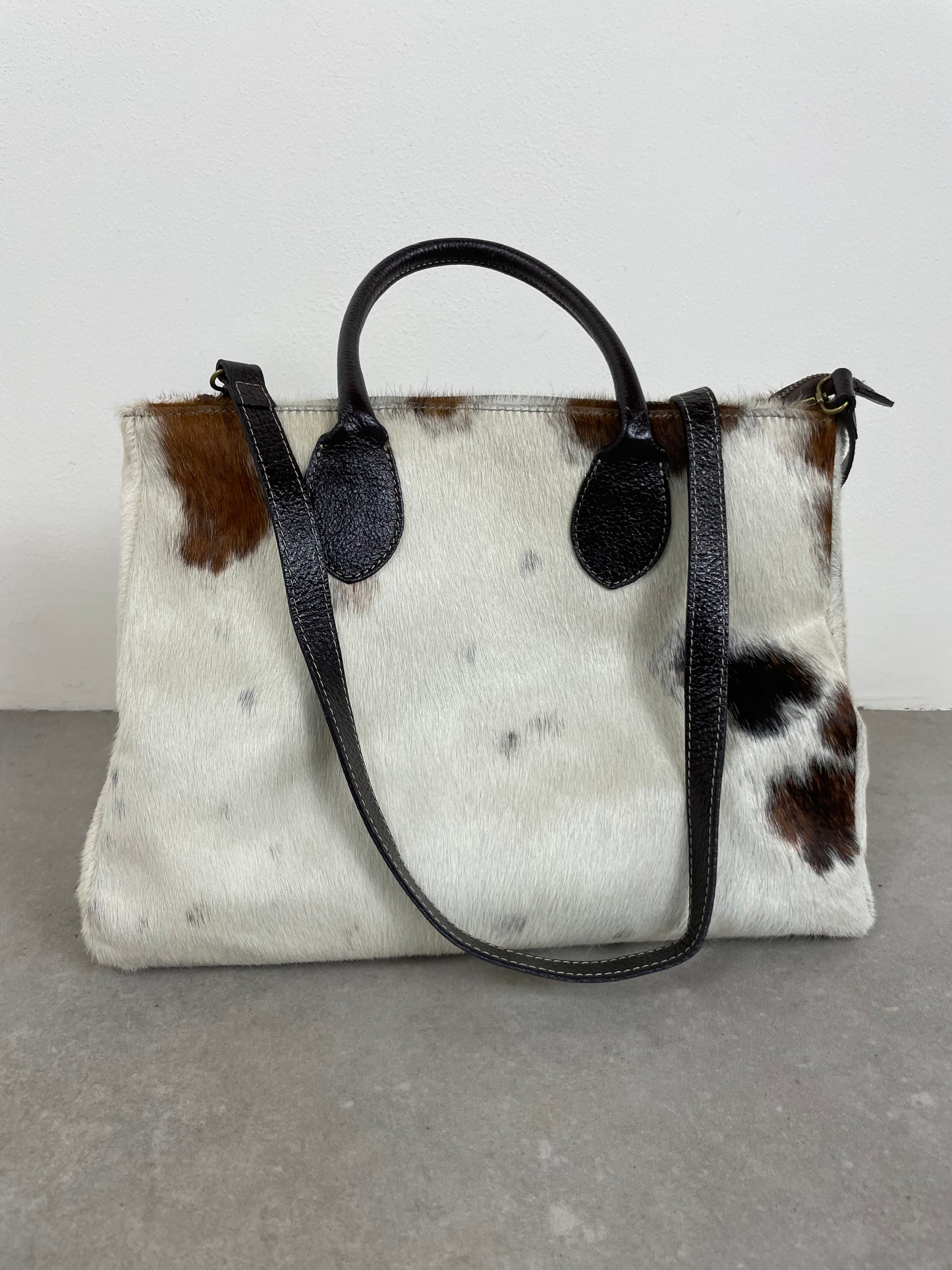 Maxi borsa in vera pelle cavallino