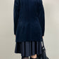Blazer in velluto di cotone blu notte