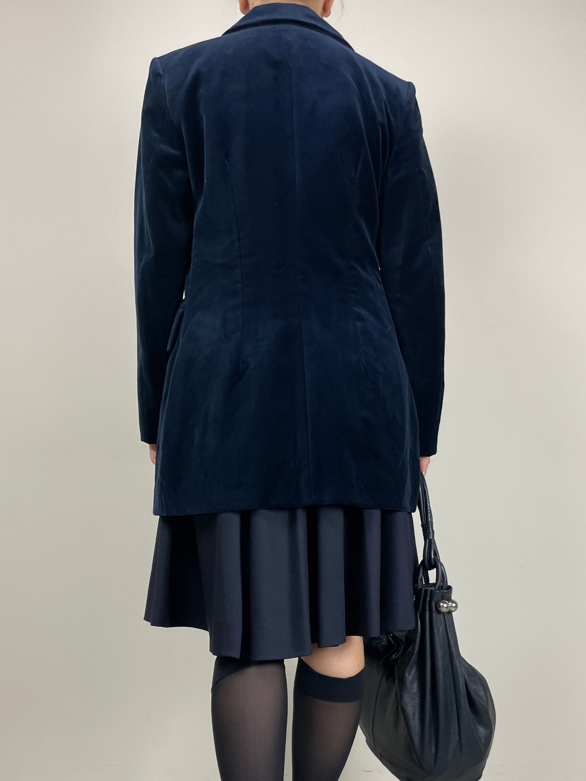 Blazer in velluto di cotone blu notte