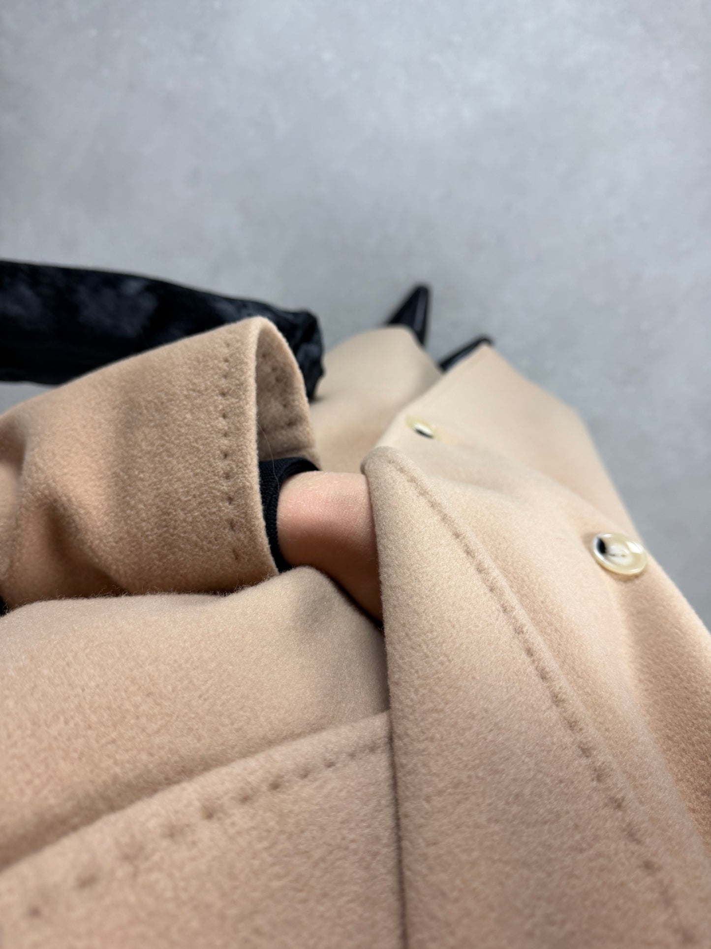 Cinzia Rocca cappotto in lana, lambswool e cashmere color beige