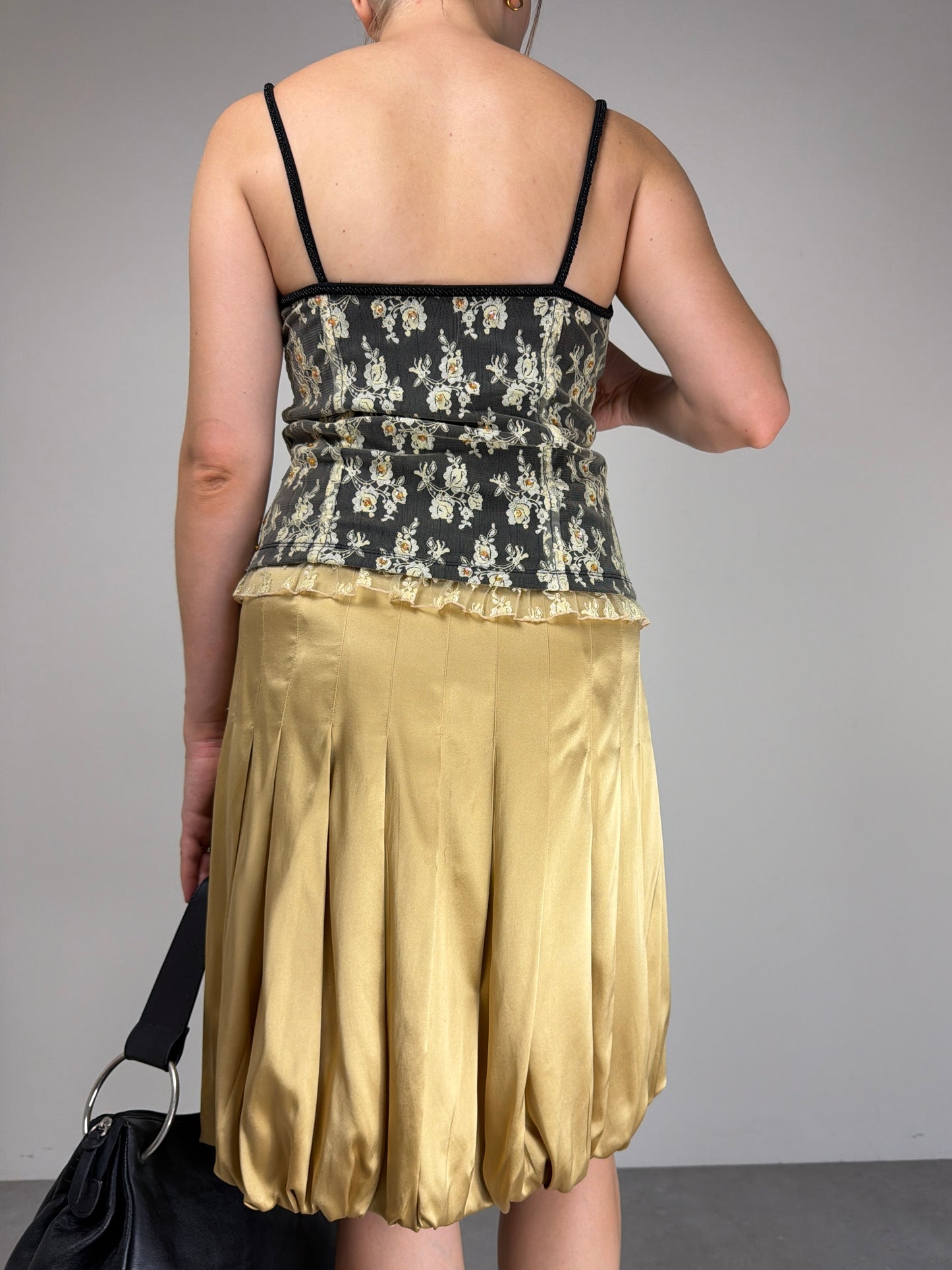 Top vintage in pizzo con intreccio