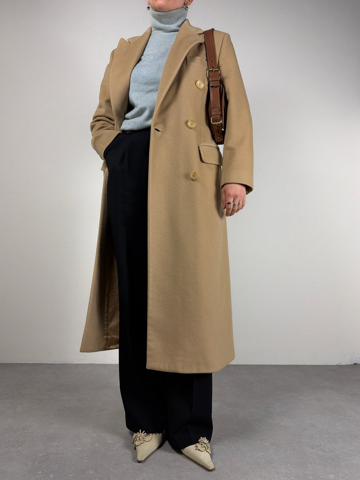 Cappotto in 100% cashmere a doppiopetto made in Italy