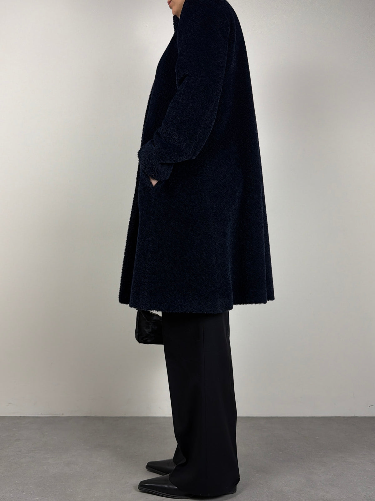 Cinzia Rocca Icon cappotto blu in alpaca e lana
