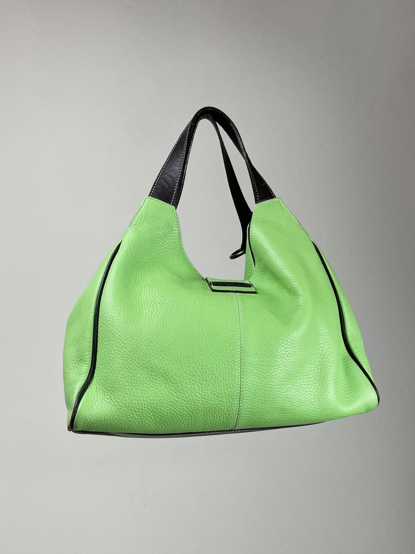 Borsa vera pelle color verde mela