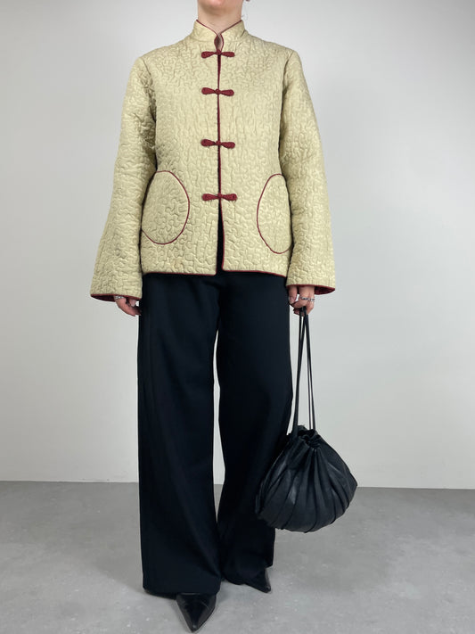 Piumino vintage in seta e cotone double face