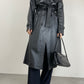 Trench vintage in vera pelle