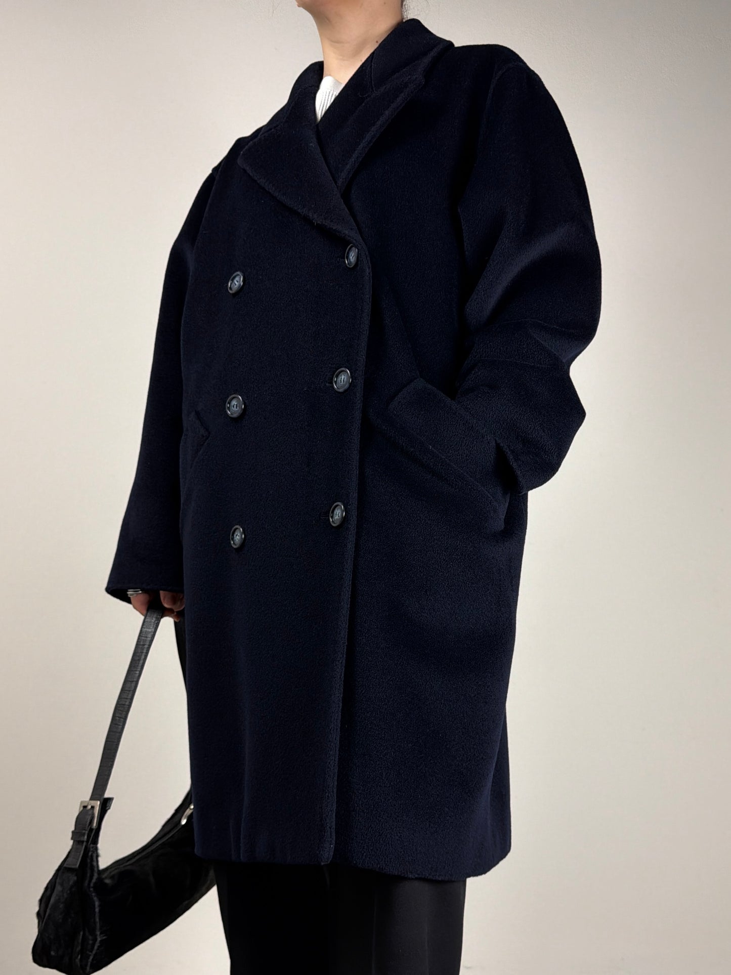 Max Mara cappotto in lana blu