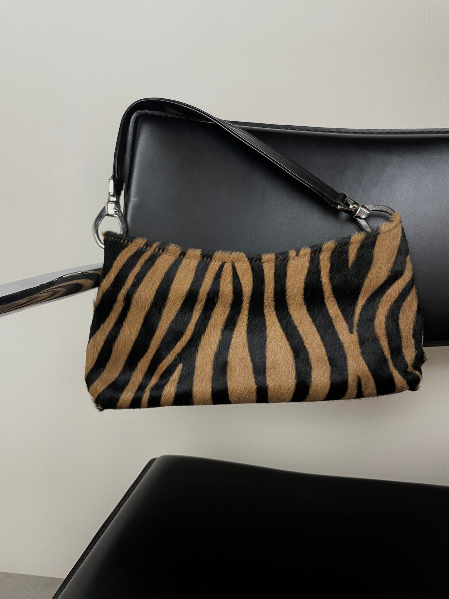 Real leather zebra bag