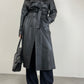 Trench vintage in vera pelle