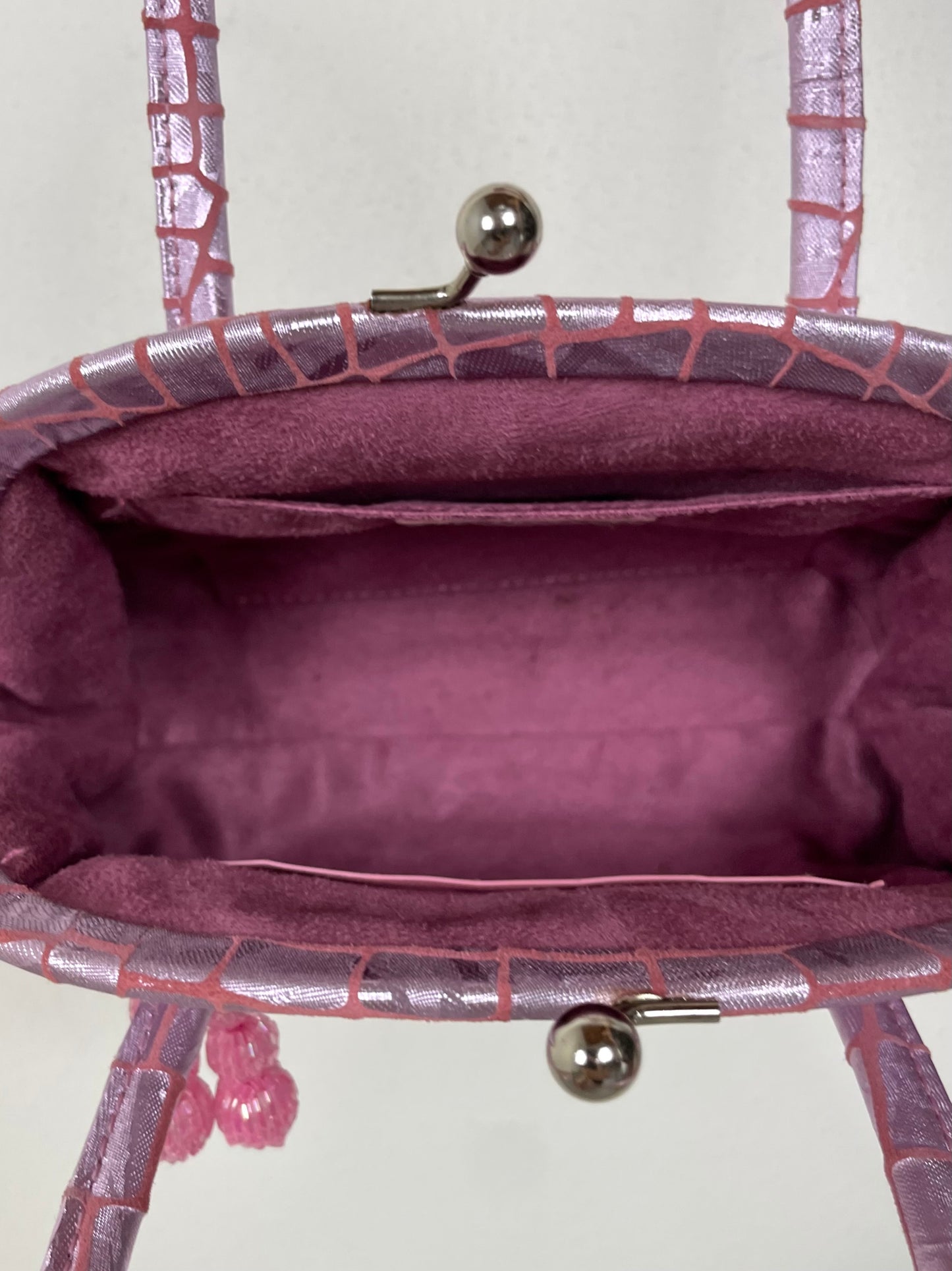 Borsa a mano in pelle rosa