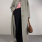 Cappotto lungo in pura lana vergine color grigio sabbia