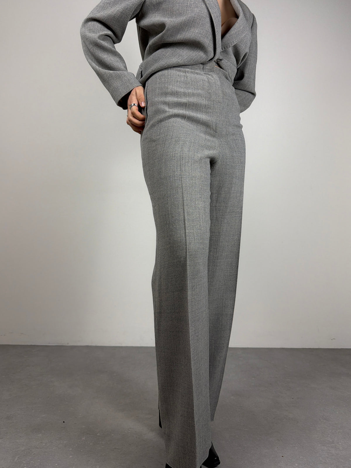 MAX MARA completo grigio in lana e viscosa