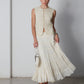 Gilet in seta ricamato con perline