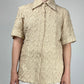 Camicia beige in tessuto crinkle