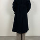 Long black wool coat with belt