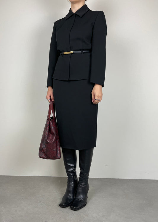 Made in Italy black skirt suit