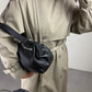 Shoulder bag in vera pelle con anelli