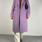 Cappotto in beaver di lana, cashmere e angora color glicine