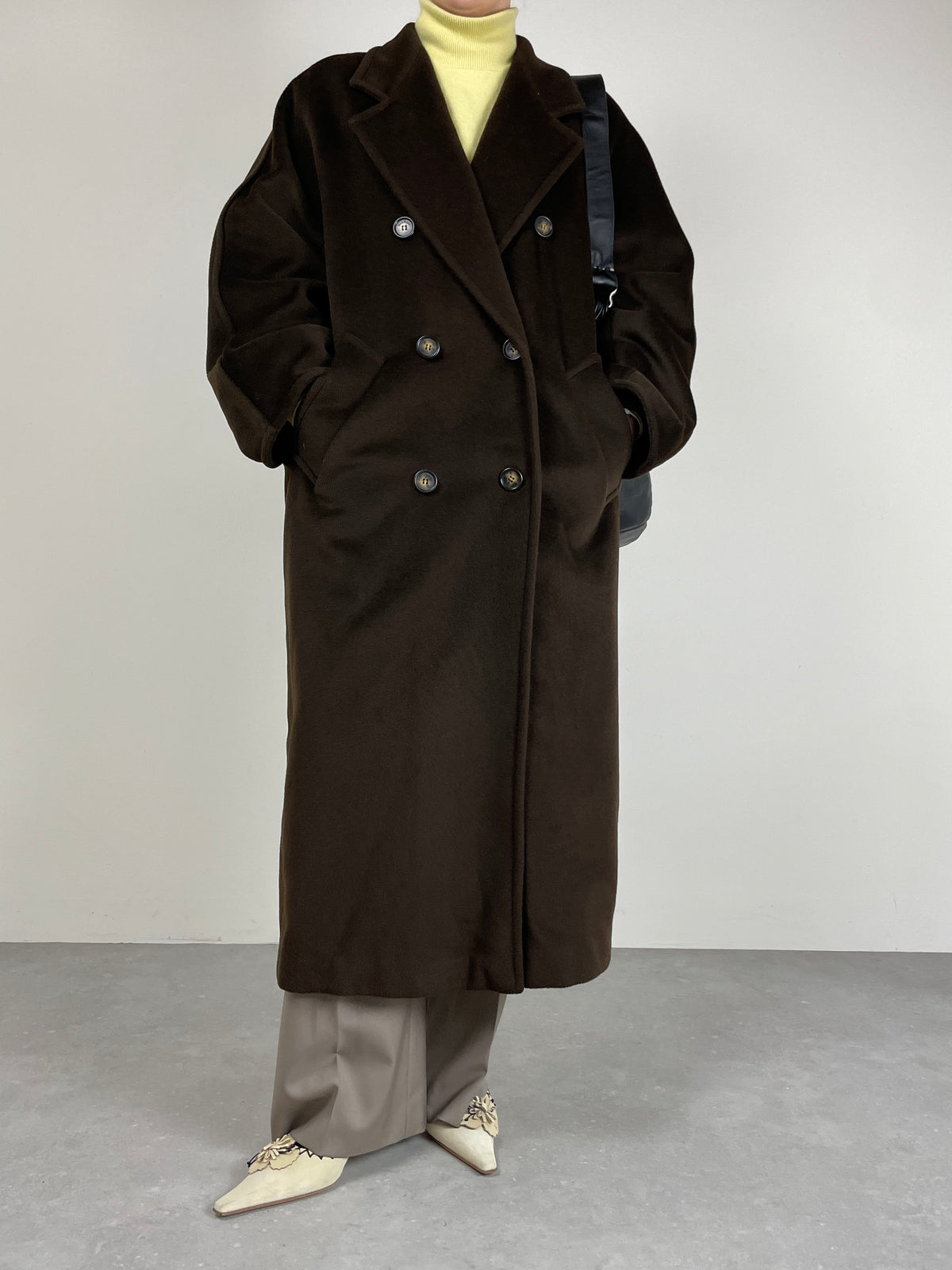 Max Mara 101801 cappotto vintage color cioccolato