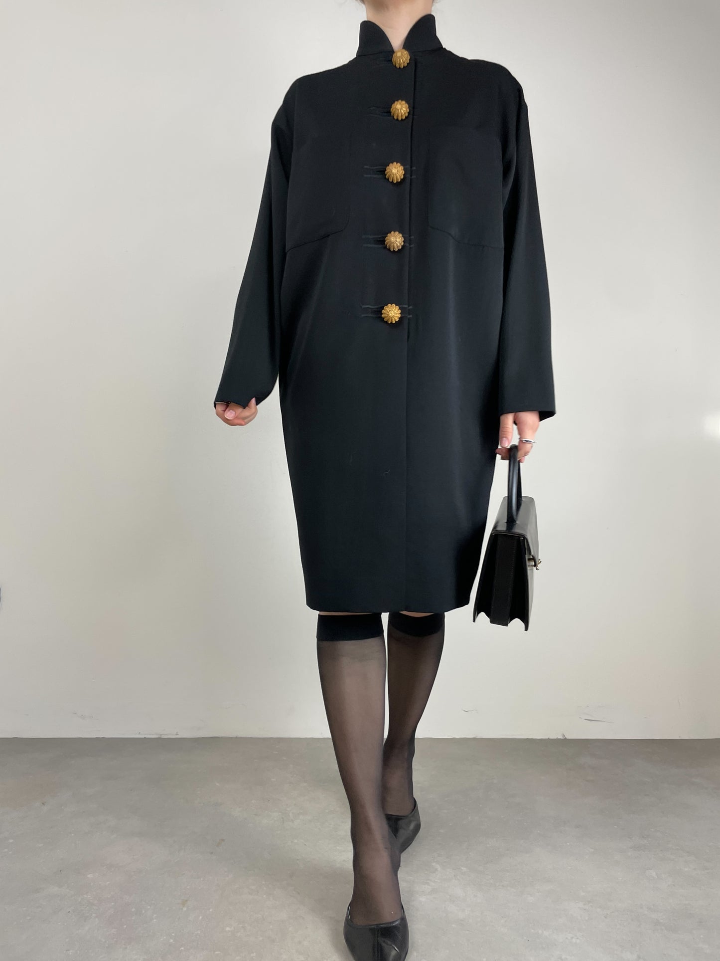 Abito vintage stile orientale, made in Italy, in pura lana vergine
