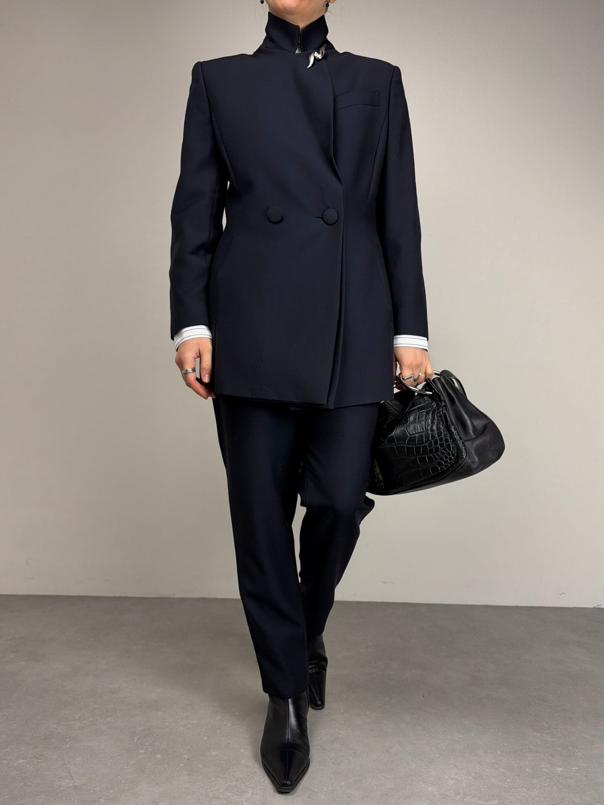 Completo vintage made in Italy in lana blu