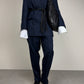 Completo vintage in 100% lana blu