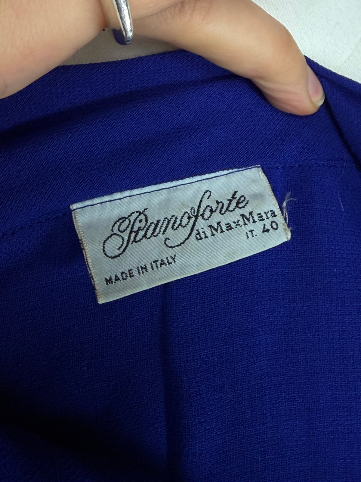Abito vintage di Max Mara linea Pianoforte in lana blu