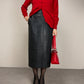 Gonna vintage in vera pelle stampa coccodrillo