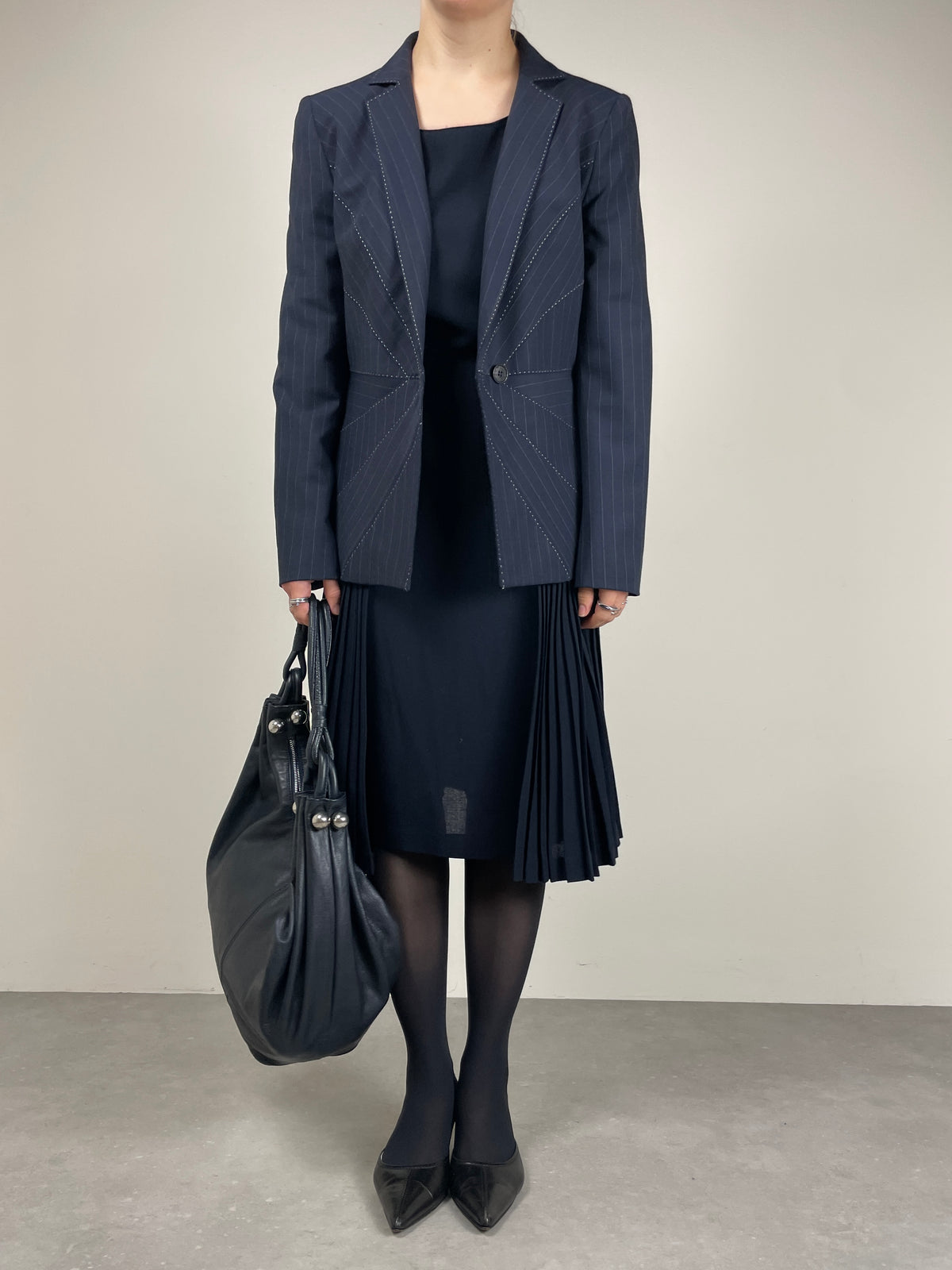MOSCHINO Cheap and Chic blazer in lana gessato con impunture