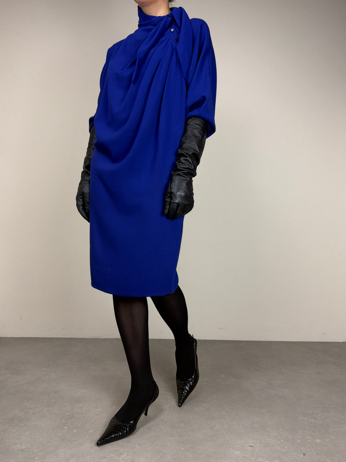 Abito vintage di Max Mara linea Pianoforte in lana blu