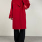 Cappotto rosso in lana, angora e cashmere