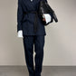 Completo vintage in 100% lana blu