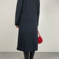 Cappotto lungo a doppiopetto in lana color grigio