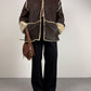 Shearling vintage made in Italy marrone con pelo beige