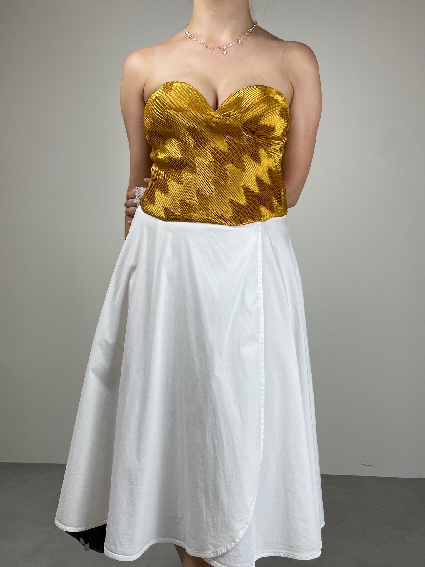 Bustier La Perla in raso micro plissè