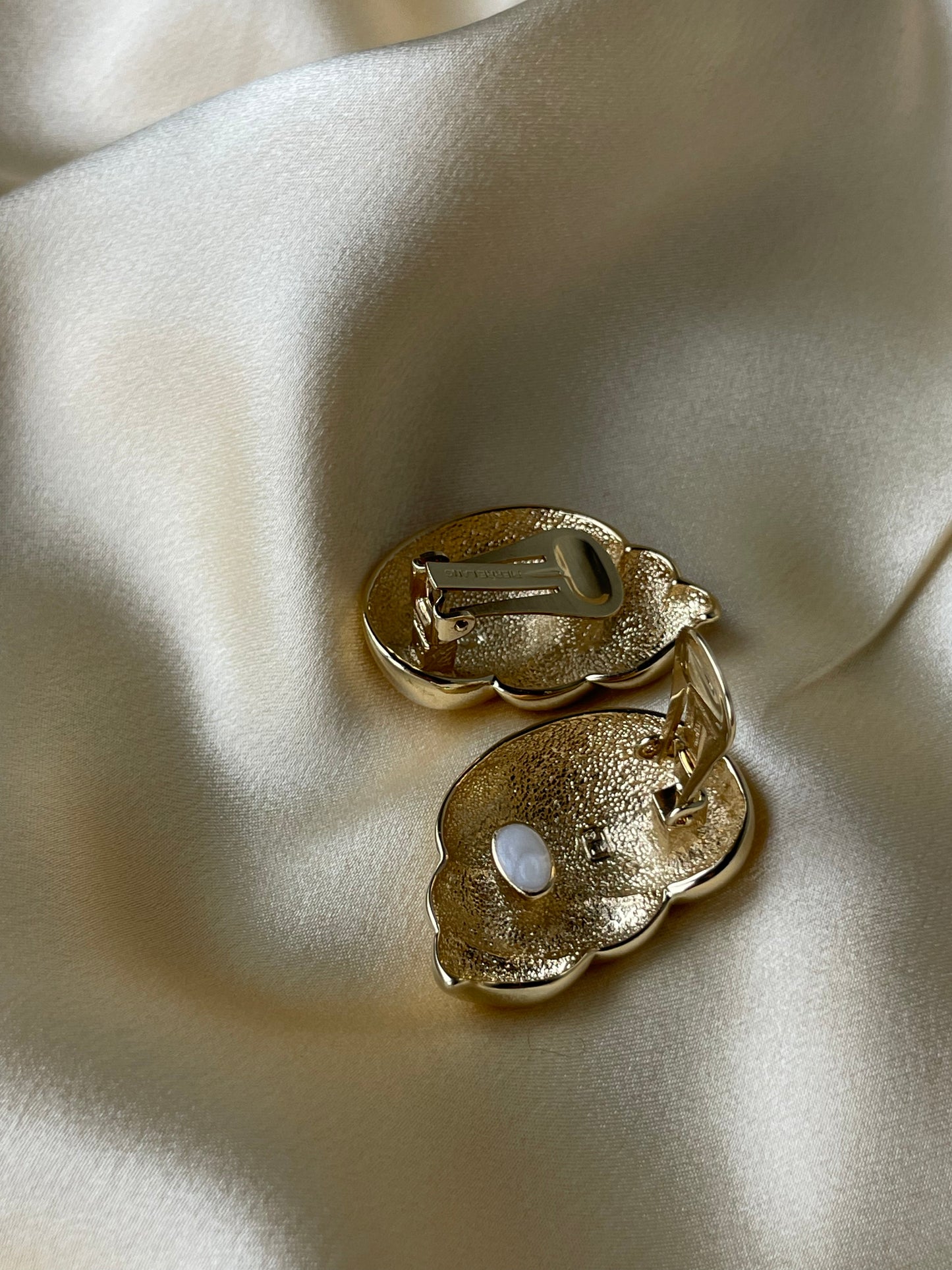 Gold plated shell earrings