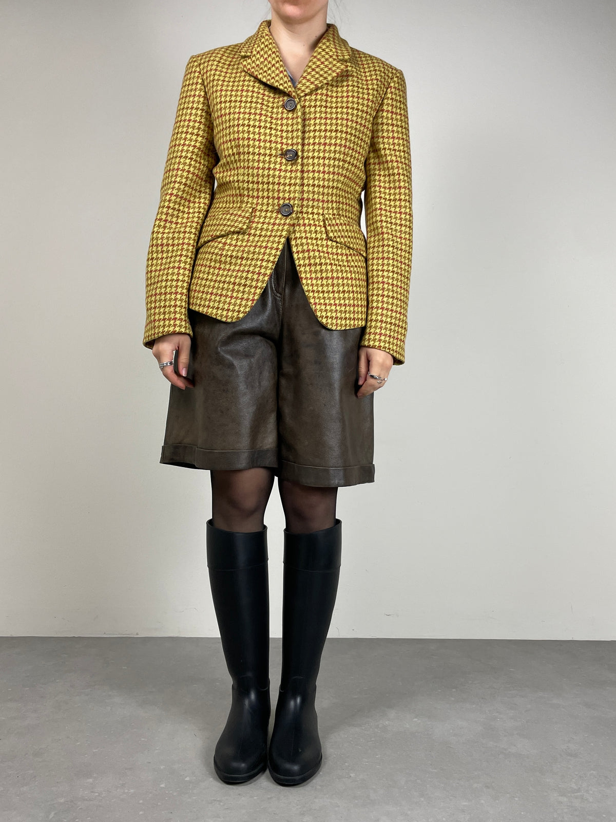 Blazer JIL SANDER in lana e cashmere pied de poule