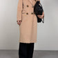 Cappotto vintage a doppiopetto in lana cashmere e angora