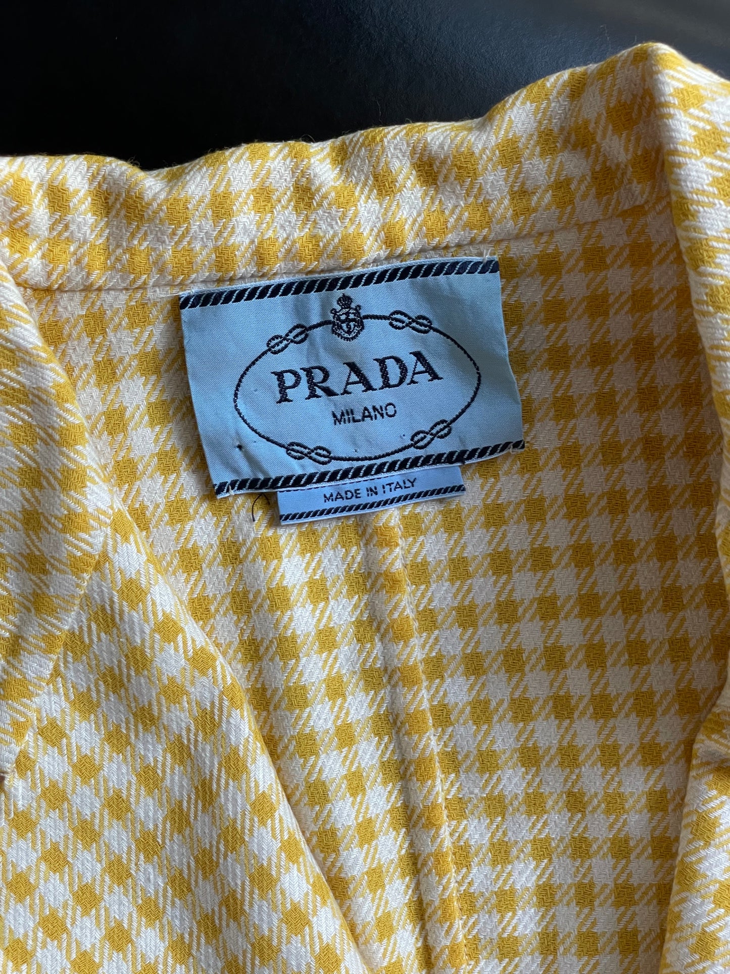 PRADA blazer vintage a quadretti in lana e seta