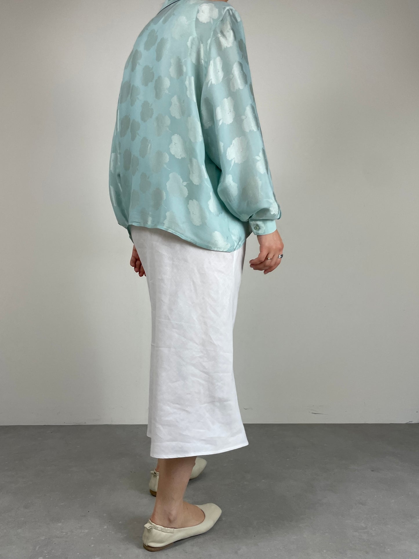Blusa vintage in seta jacquard