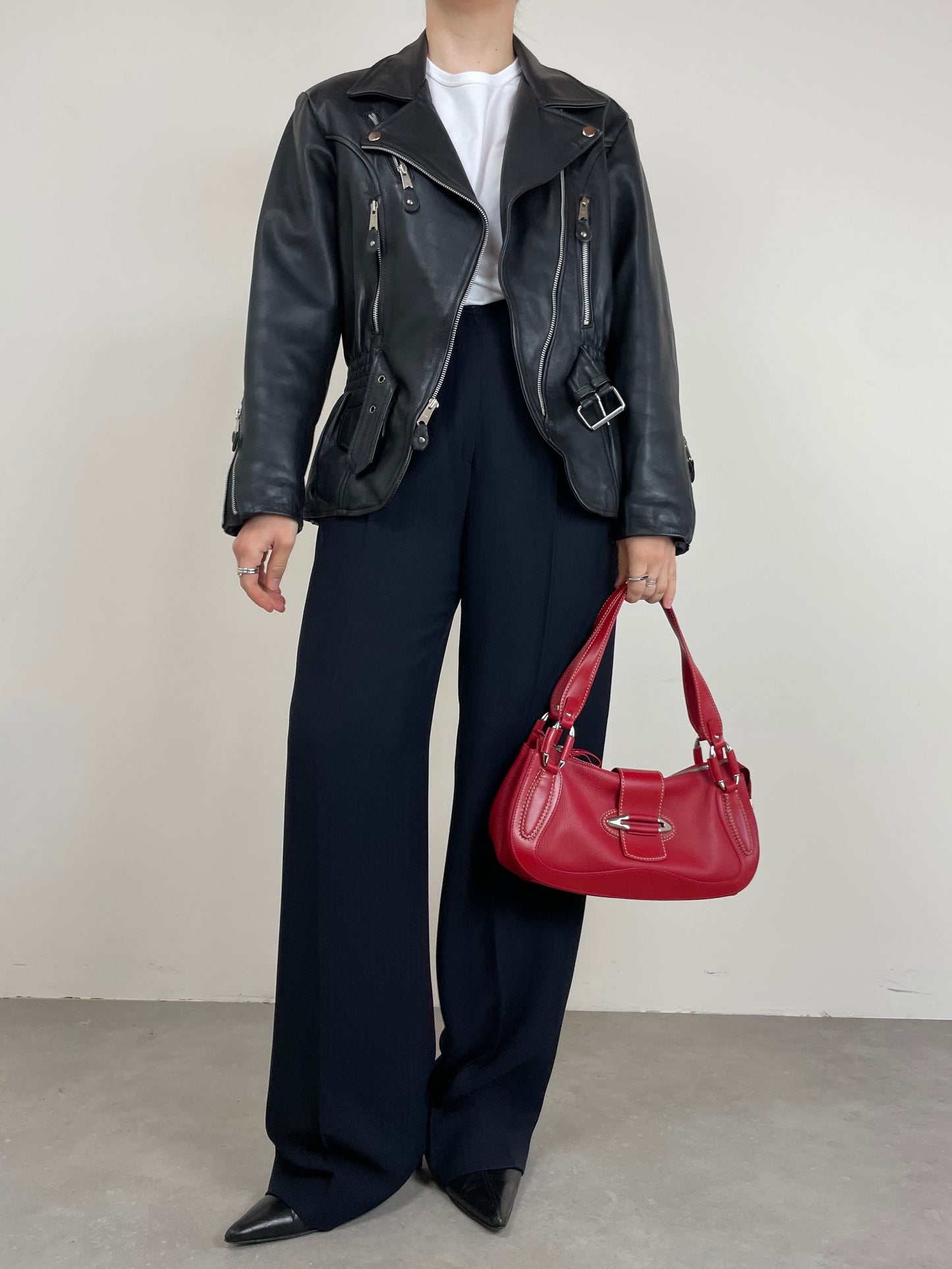 Chiodo vintage in vera pelle