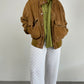 Giacca vintage in vera pelle scamosciata