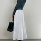 Asymmetric midi cotton skirt