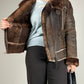 Marella montone in vero shearling marrone