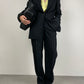 Completo vintage in lana gessata nera