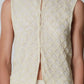 Gilet in seta ricamato con perline